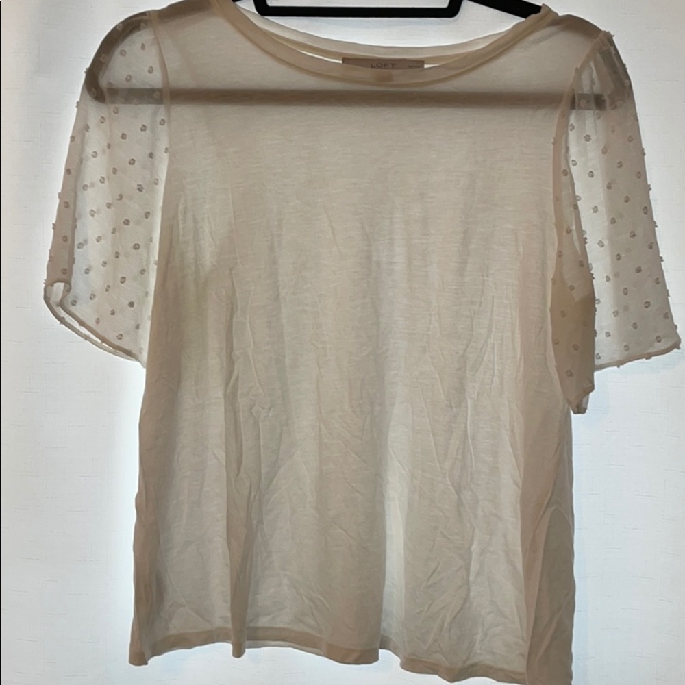 Sheer Sleeve White Tee